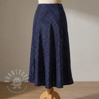 Samt VELVET LUREX Stripe marine