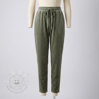 Samt VELVET LUREX Stripe camo green