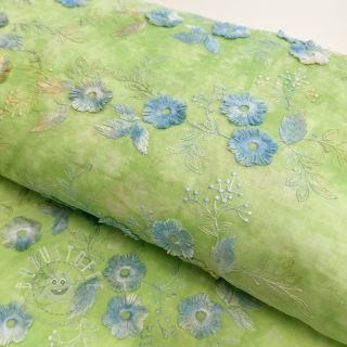 Baumwollstoff TIE DYE EMBROIDERY Poppy design V