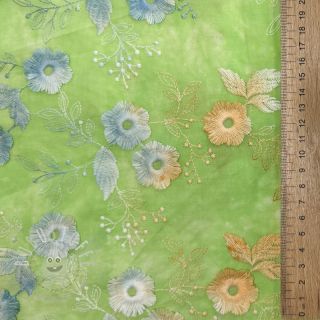 Baumwollstoff TIE DYE EMBROIDERY Poppy design V