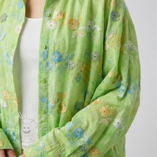 Baumwollstoff TIE DYE EMBROIDERY Poppy design V