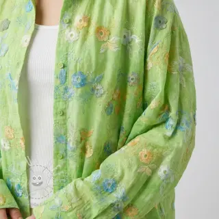 Baumwollstoff TIE DYE EMBROIDERY Poppy design V