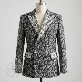 Dekostoff jacquard Mumbai allover noir