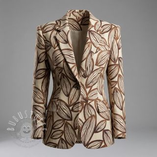 Dekostoff jacquard Folia chocolat