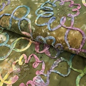 Baumwollstoff TIE DYE EMBROIDERY Elise tape design A