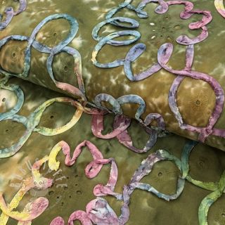 Baumwollstoff TIE DYE EMBROIDERY Elise tape design A