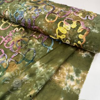 Baumwollstoff TIE DYE EMBROIDERY Elise tape design A