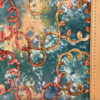 Baumwollstoff TIE DYE EMBROIDERY Elise tape design C