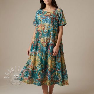 Baumwollstoff TIE DYE EMBROIDERY Elise tape design C