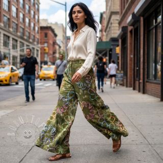 Baumwollstoff TIE DYE EMBROIDERY Elise tape design A