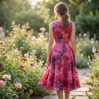 Baumwollstoff TIE DYE EMBROIDERY Elise tape design E