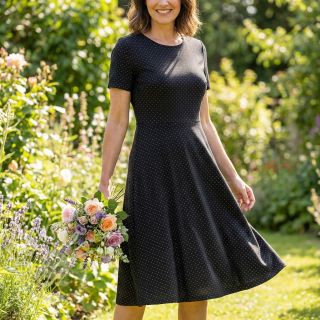 Viskosestoff Punta di Roma ROMEA black