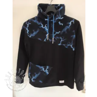 Sweatstoff Lightning black digital print