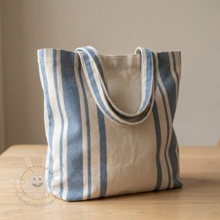 Dekostoff Bernadette stripe denim