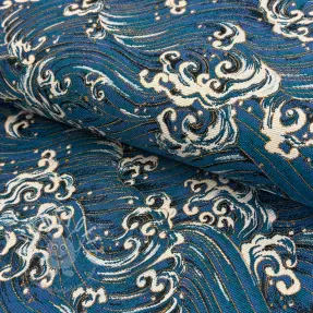 Dekostoff jacquard Swell allover bleu
