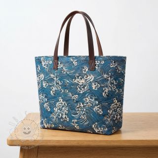 Dekostoff jacquard Swell allover bleu