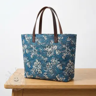 Dekostoff jacquard Swell allover bleu