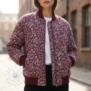 Dekostoff jacquard Mumbai allover bordeaux