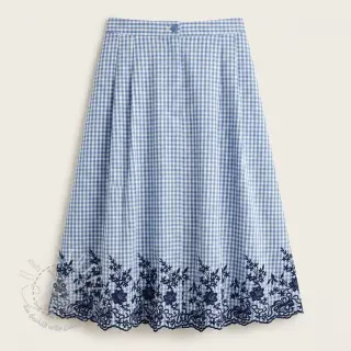 Baumwollstoff CHECKS ONE-SIDE BORDER blue
