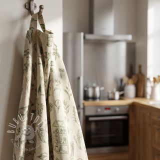 Dekostoff Linenlook Garden Plant Tool digital print