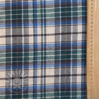 Baumwollstoff YARN DYED CHECK BRUSHED blue