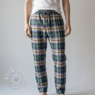 Baumwollstoff YARN DYED CHECK BRUSHED blue