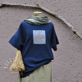 Leinenstoff gewaschen 170 g navy