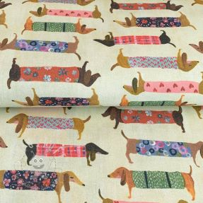 Dekostoff premium Family Dachshund digital print