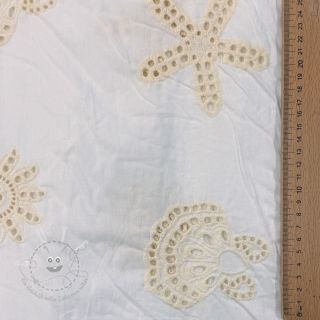 Baumwollstoff EMBROIDERY Sea ornaments white