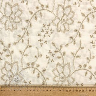 Baumwollstoff VOILE EMBROIDERY Kiara off white