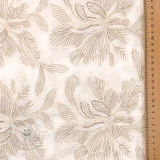 Baumwollstoff VOILE EMBROIDERY Kim off white