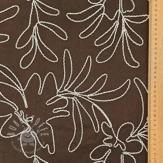 SUEDE Tape flower dark brown