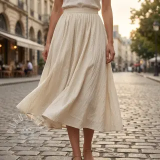 Baumwollstoff WASHED beige