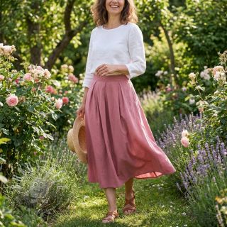 Baumwollstoff WASHED dark blush