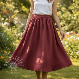 Baumwollstoff SLUB WASHED wine red