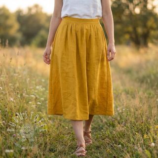 Baumwollstoff SLUB WASHED ochre