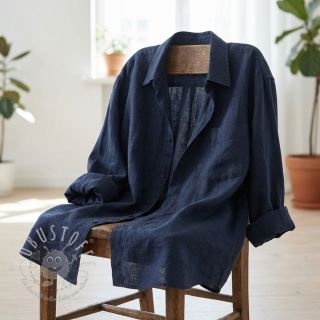 Baumwollstoff SLUB WASHED navy
