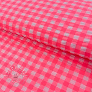 Baumwollstoff YARN DYED NEON BIG Checks pink