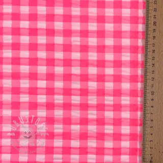 Baumwollstoff YARN DYED NEON BIG Checks pink