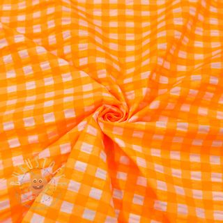 Baumwollstoff YARN DYED NEON BIG Checks orange