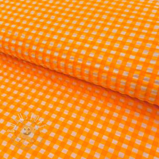 Baumwollstoff YARN DYED NEON BIG Checks orange