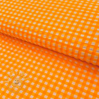 Baumwollstoff YARN DYED NEON BIG Checks orange