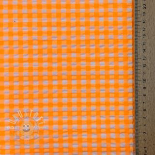 Baumwollstoff YARN DYED NEON BIG Checks orange
