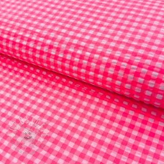 Baumwollstoff YARN DYED NEON SMALL Checks pink
