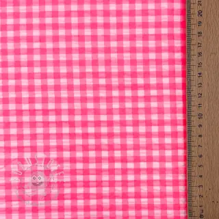 Baumwollstoff YARN DYED NEON SMALL Checks pink