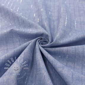 Baumwollstoff YARN DYED Stripes LUREX blue