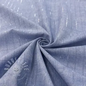 Baumwollstoff YARN DYED Stripes LUREX blue