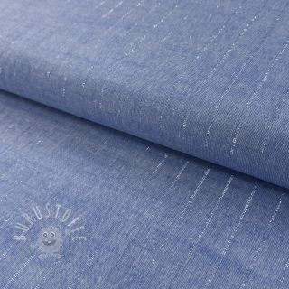 Baumwollstoff YARN DYED Stripes LUREX blue