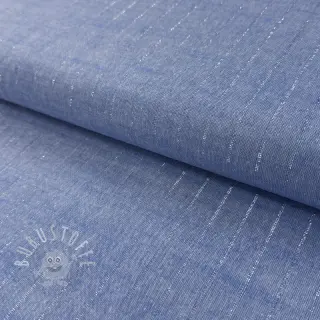 Baumwollstoff YARN DYED Stripes LUREX blue