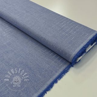 Baumwollstoff YARN DYED Stripes LUREX blue
